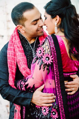 South Asian wedding photograph with beautiful pink colors